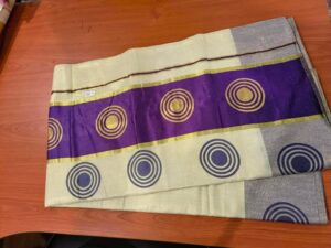 Kerala Tissue print saree