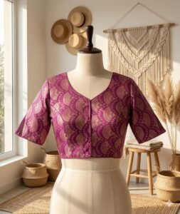 A beauty of weaving work all over with stretchable technology inside blouse